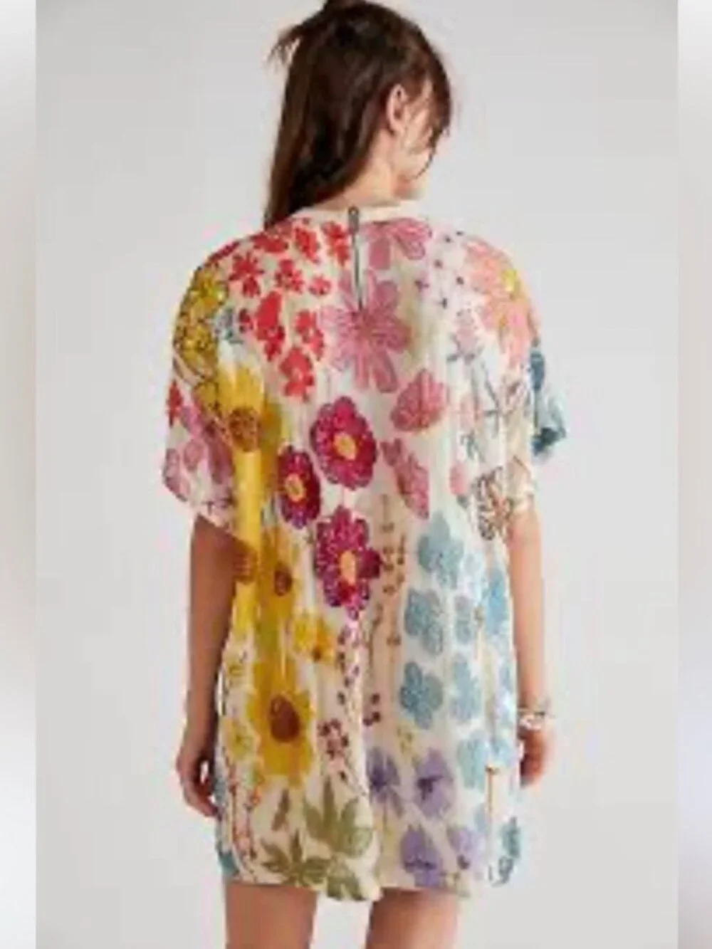 NWT Free People Jewel Beaded Floral Mini Dress Embellished Boho Sequin Size S - Picture 2 of 8